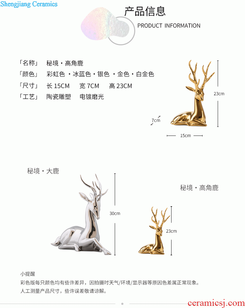 High Angle deer creative tea pet home decoration ceramic tea set tea ceremony decorative furnishing articles