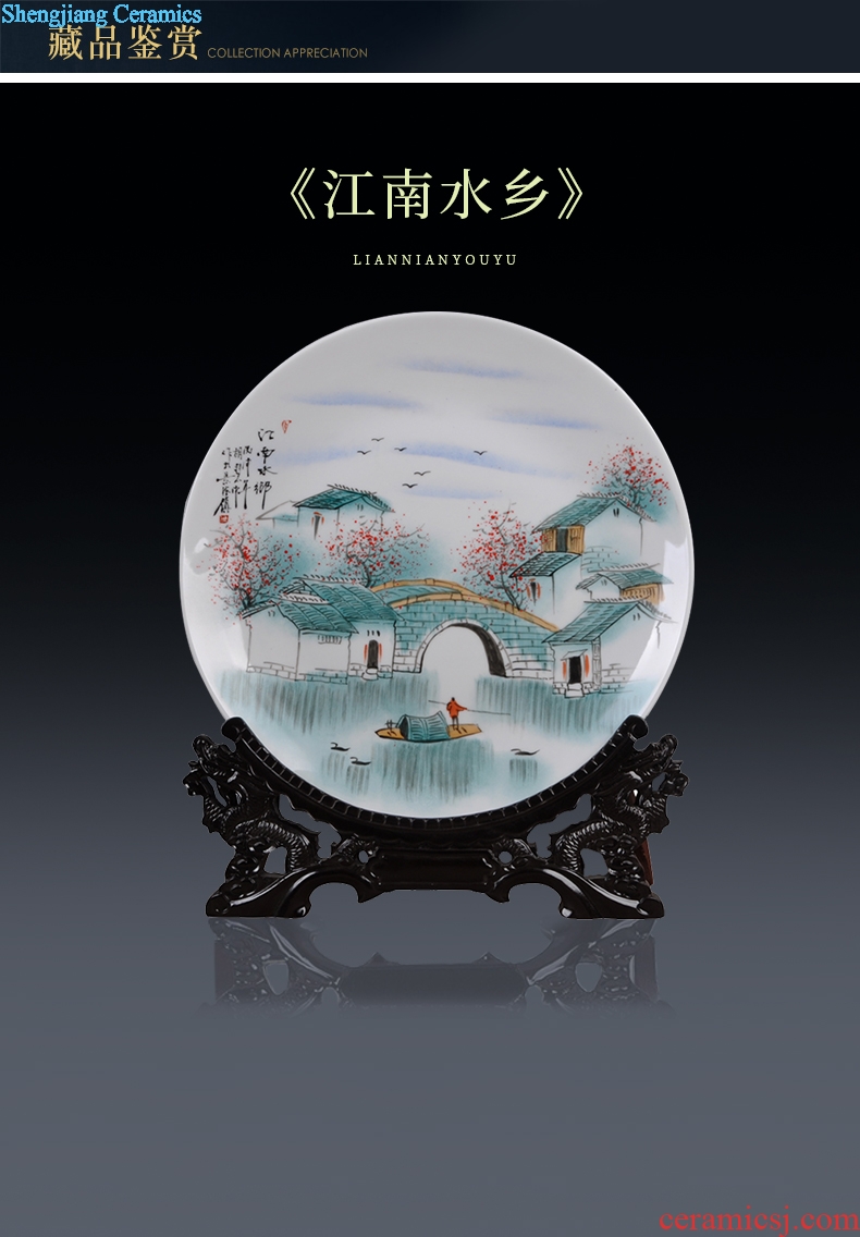 Scene, hang dish jingdezhen ceramics decoration plate of hand-painted "jiangnan" sat dish handicraft furnishing articles