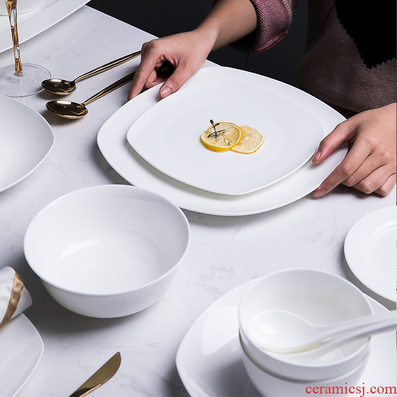 Nordic jingdezhen nice web celebrity pure western food steak plate plate household ceramic plate tableware suit