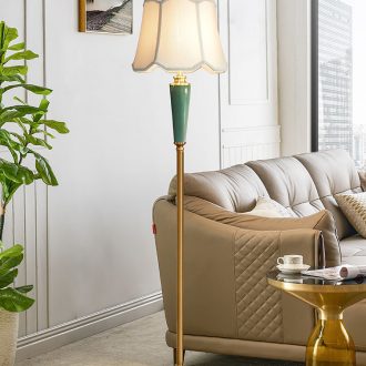 American ceramic sitting room floor lamp Nordic light villa luxury contracted restaurant bedroom whole copper vertical desk lamp of the head of a bed