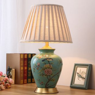 Desk lamp of bedroom the head of a bed lamp new Chinese American pastoral Europe type restoring ancient ways all copper ceramic Angle of sitting room sofa a few desk lamp