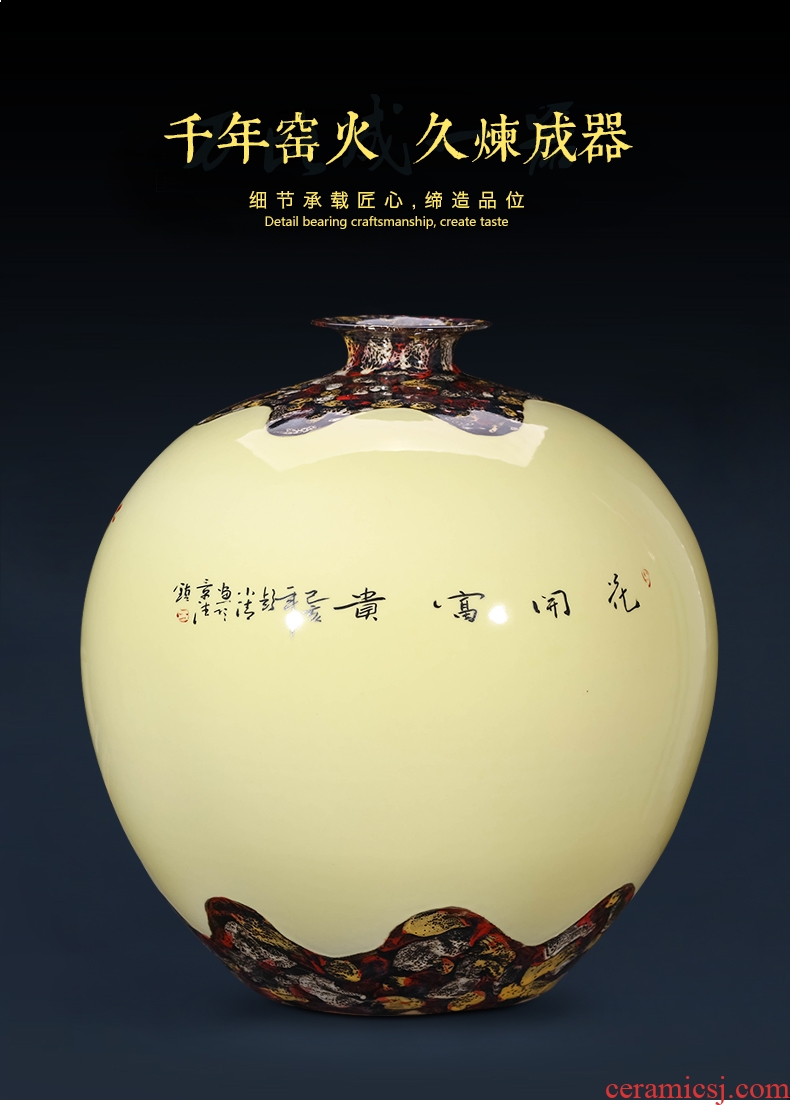 Master of jingdezhen ceramics hand-painted pastel antique vase Chinese TV ark adornment is placed large living room