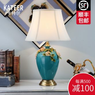 Cartel type simple colored enamel porcelain lamp warm bedroom berth lamp sitting room study chandeliers
