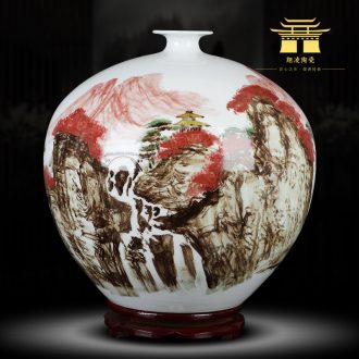 Chinese pottery and porcelain glaze color master craft vase hand-painted under medium household study tea table decorations furnishing articles