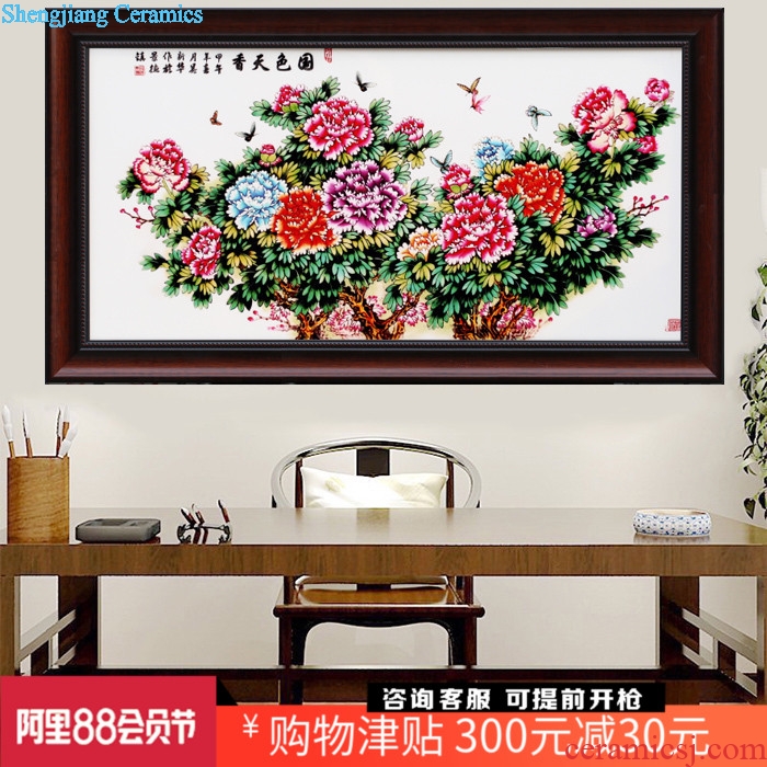 Pastel peony very beautiful jingdezhen porcelain plate painting home furnishing articles sitting room hangs a picture study Chinese style sofa decorate