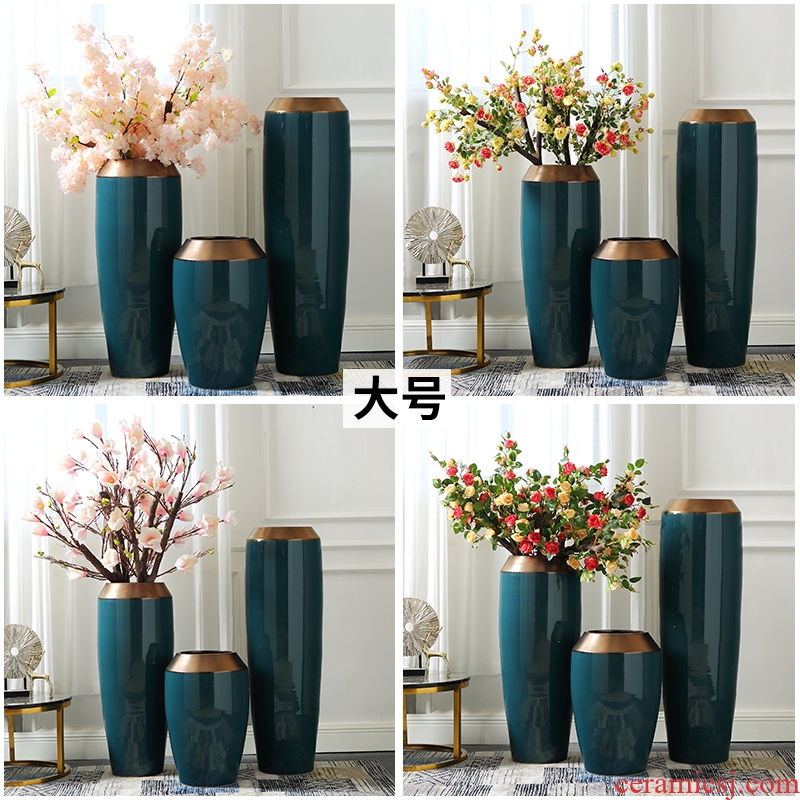 Number of large European ceramics vase high contracted pot sitting room dry flower flower POTS villa decorations furnishing articles