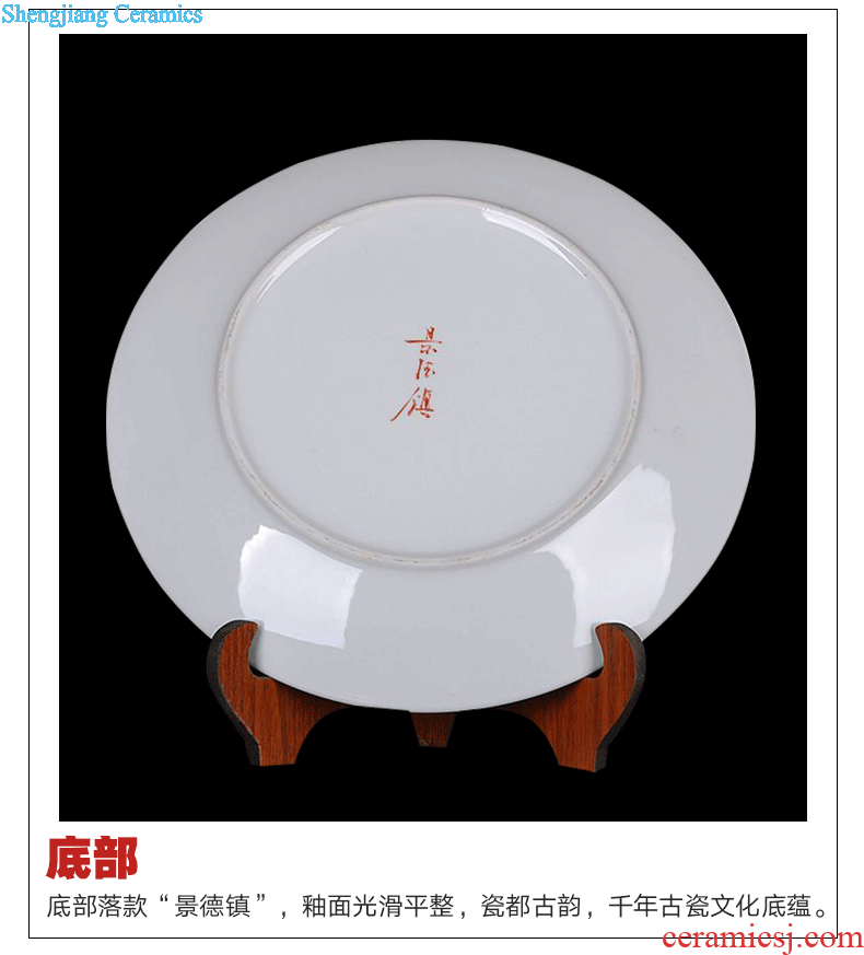 Jingdezhen ceramic hang dish of new Chinese style decoration plate living room TV ark home furnishing articles furnishing articles hand-painted sat dish household