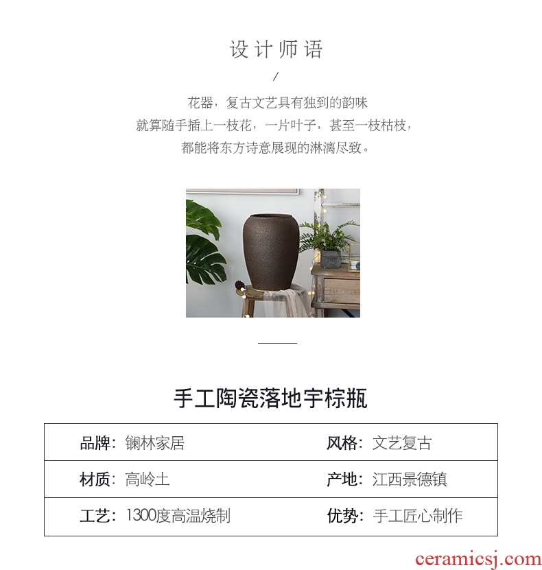 Jingdezhen ceramic vase landing sitting room dry flower arranging flowers large POTS restoring ancient ways the hotel porch decoration furnishing articles