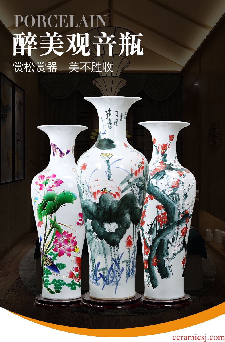 Jingdezhen ceramics of large vases, hand-painted potted european-style flower arrangement sitting room adornment is placed in porch sweets