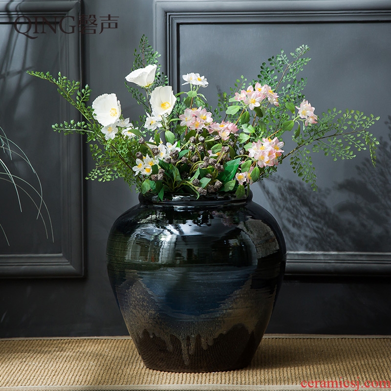 Ceramic vase furnishing articles of large living room TV cabinet flower arranging dried flower vases household contracted and contemporary decorative POTS