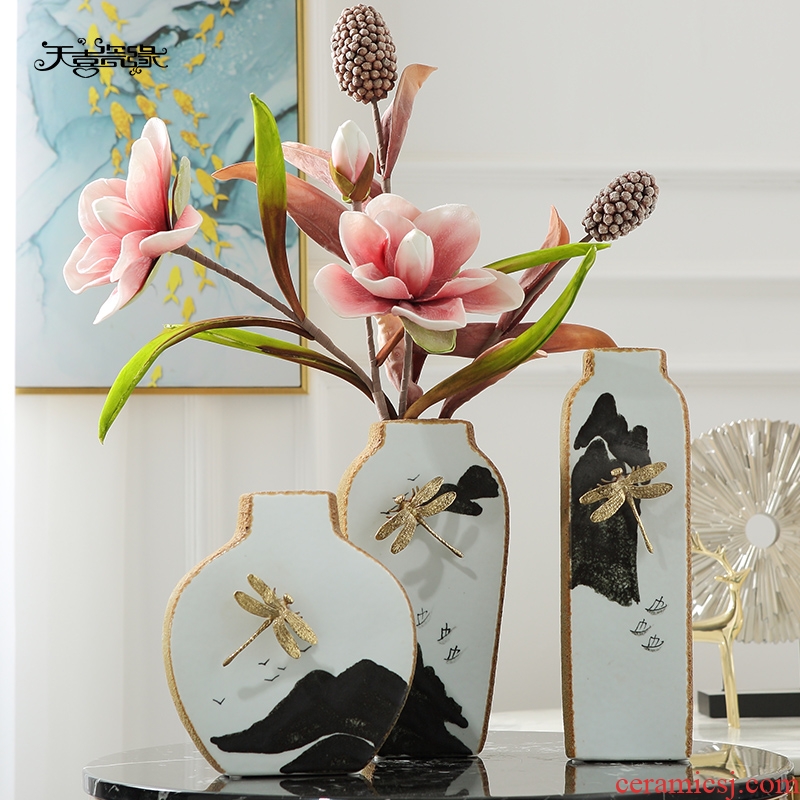New Chinese style ceramic vases, flower arranging soft outfit furnishing articles the sitting room porch decorative furnishing articles home decoration arts and crafts