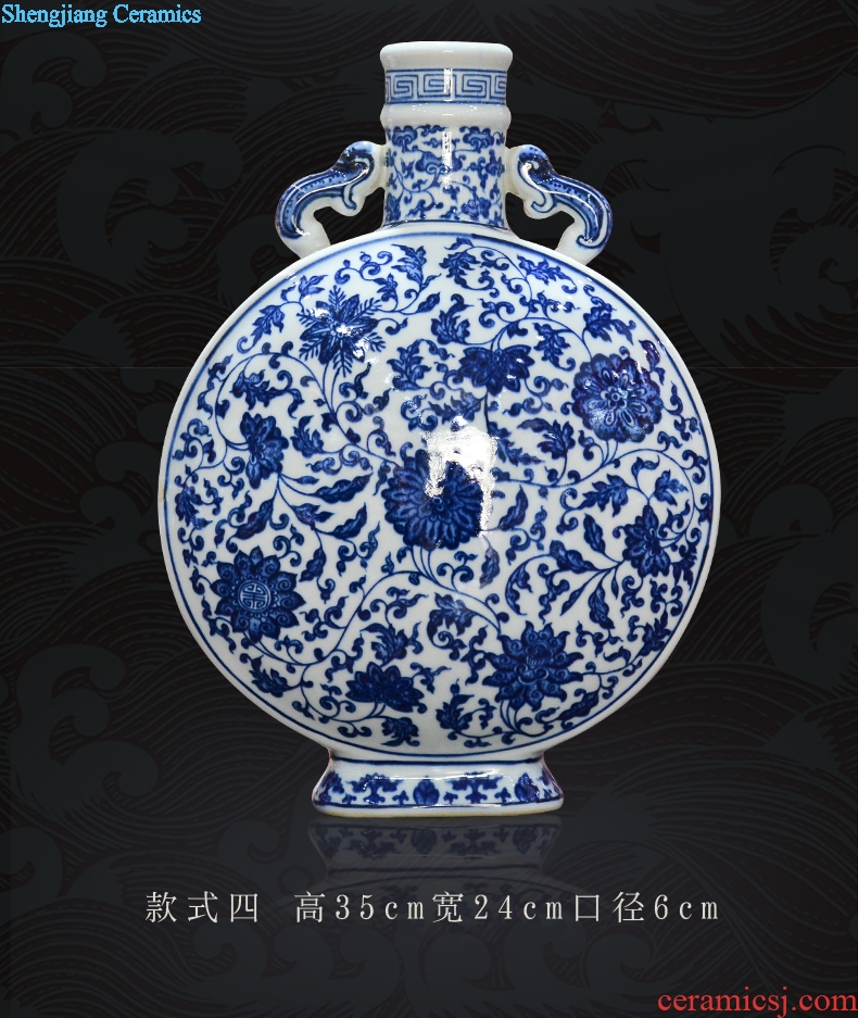 Jingdezhen ceramics Chinese antique hand-painted dried flowers of blue and white porcelain vase furnishing articles flower arranging home sitting room adornment