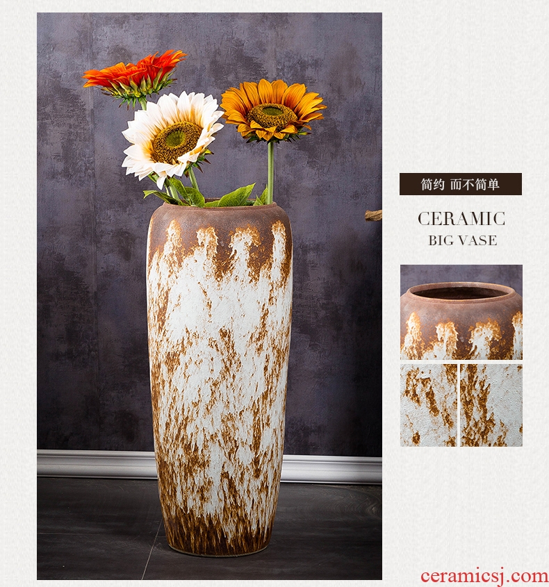 Gagarin retro ground vase large-sized ceramic flower arranging office furnishing articles club creative adornment of contemporary and contracted