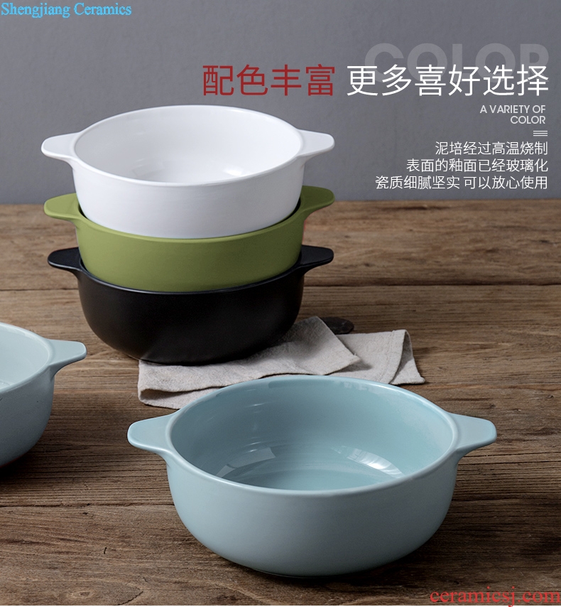 Nordic ears bowl of creative personality home lovely students eat instant soup bowl large ceramic fruit bowl rainbow noodle bowl of soup basin