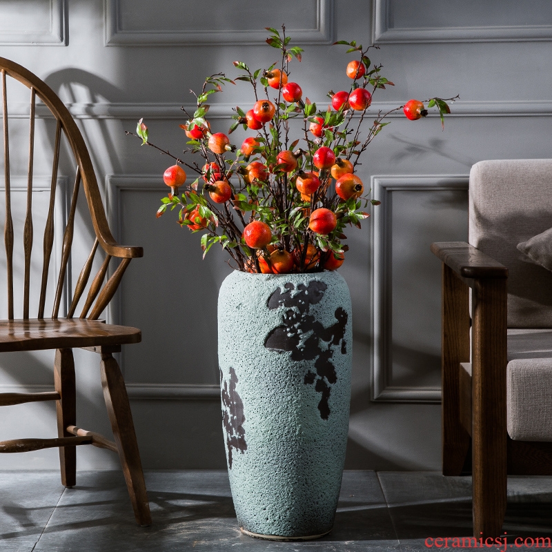Jingdezhen ceramic furnishing articles contracted modern European fashionable sitting room lucky bamboo flower arranging dried flower porcelain vase landing