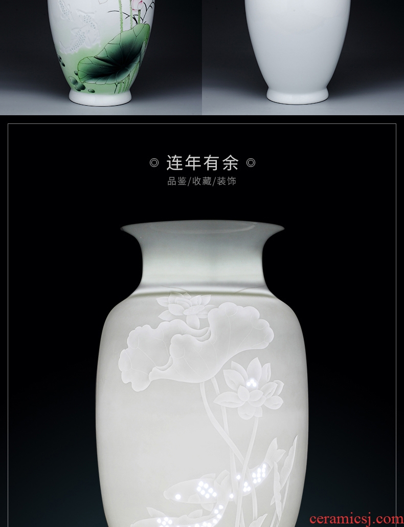 Exquisite vase furnishing articles of jingdezhen porcelain hand-painted ceramics sitting room knife clay flower arrangement home decorative arts and crafts