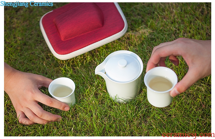 JingDe clouds in the end of the world travel set of ceramic crack make tea cup portable travel car indoor and outdoor