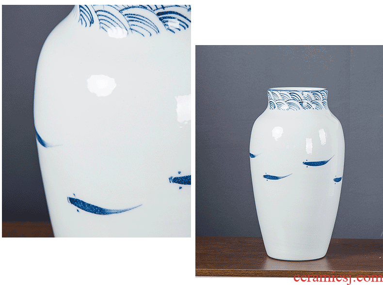 Jingdezhen modern household adornment new Chinese TV ark ceramic vase the sitting room porch creative furnishing articles