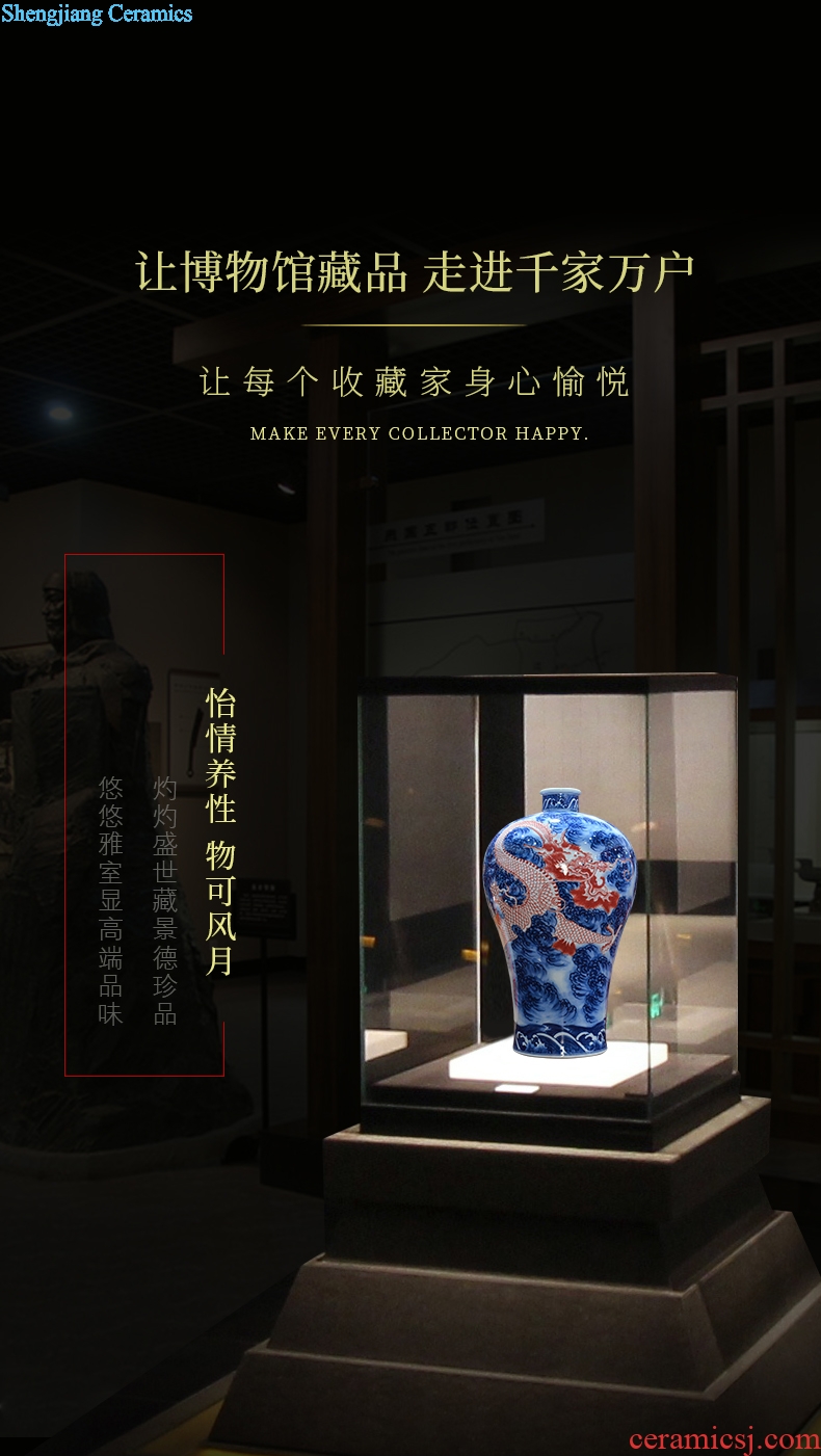 Jingdezhen ceramics imitation qing qianlong hand-painted of blue and white porcelain dragon mei bottles of new Chinese style sitting room adornment is placed