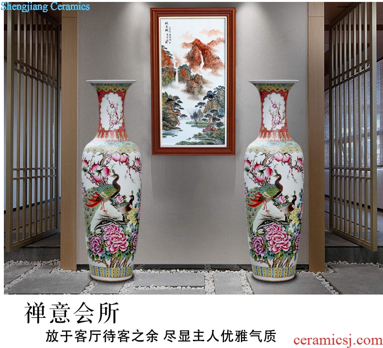 Jingdezhen ceramic hand-painted crane pine age life of home sitting room adornment of large vase Chinese ceramic furnishing articles