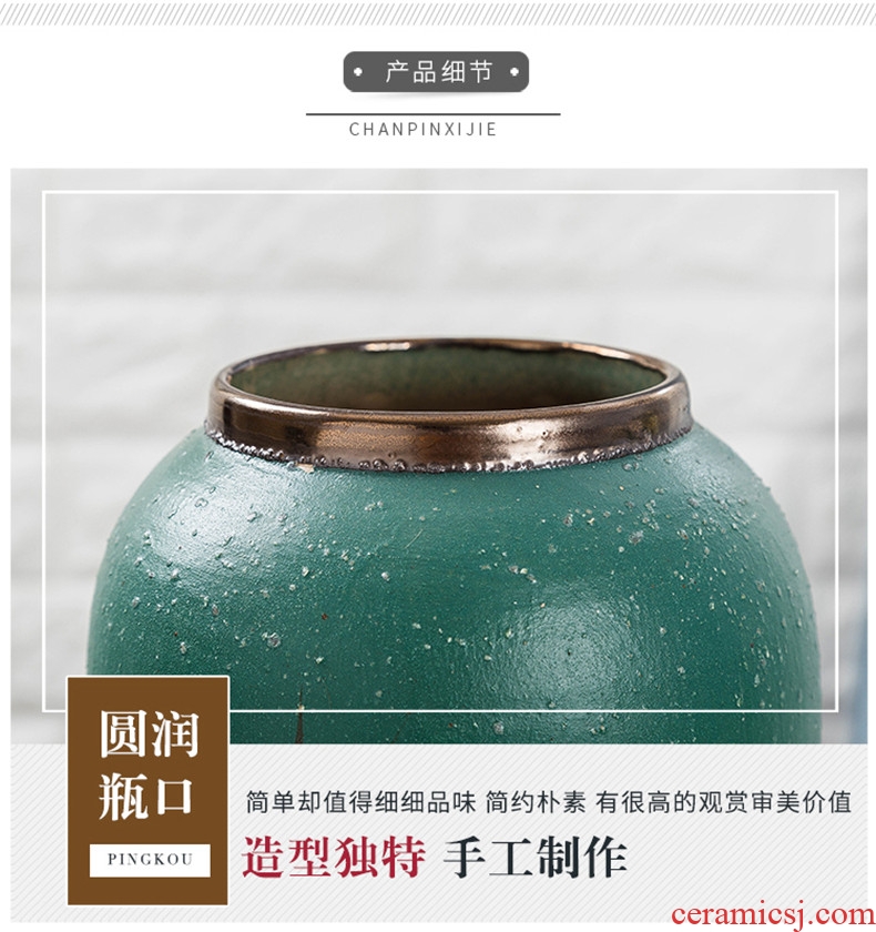 Jingdezhen ceramic vase hand-painted painting of flowers and dried flowers flower arrangement sitting room porch decorate household furnishing articles of Chinese style restoring ancient ways