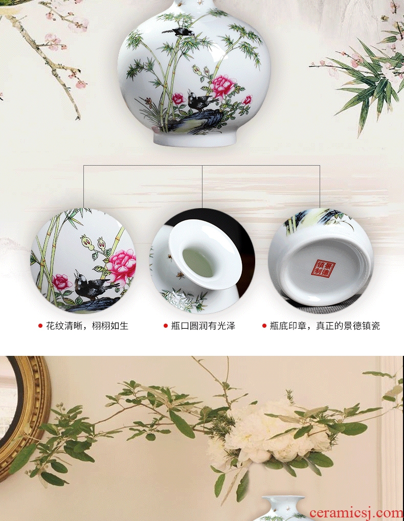 Creative vase furnishing articles sitting room flower arrangement of jingdezhen ceramics dried flowers white ins small wind home decoration arts and crafts