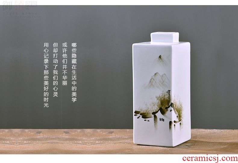 Jingdezhen boreal Europe style home decoration ceramics light luxury hydroponic dry flower is placed sitting room simulation vase