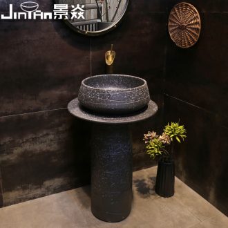 JingYan star-filled pillar basin ceramic vertical column type lavatory toilet lavabo floor type column