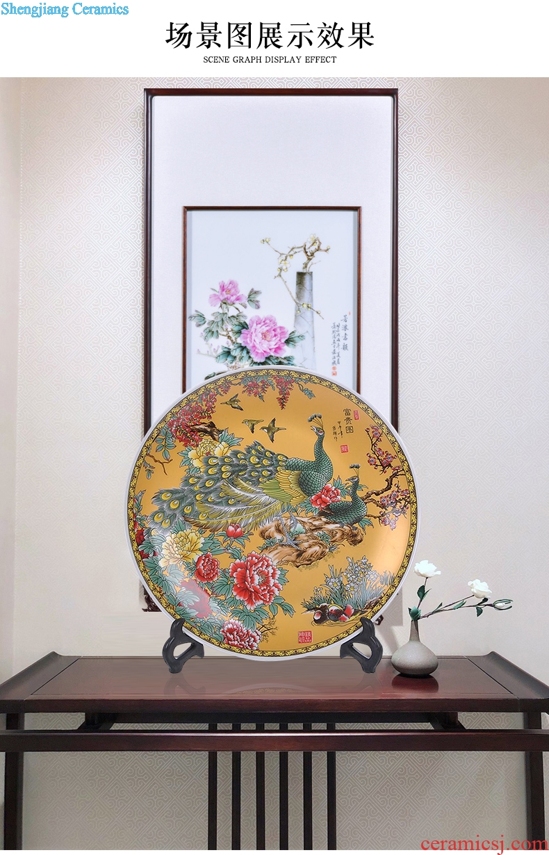 Jingdezhen ceramics peacock decoration as sat dish sitting room porch place hang dish modern home arts and crafts