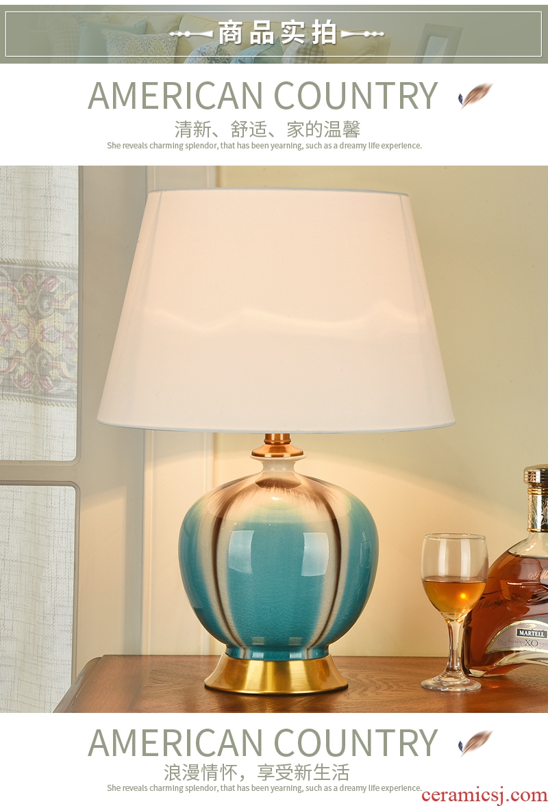 Robbie Macao French lamp bedroom berth lamp simple creative American ceramic sitting room warm decoration lamp
