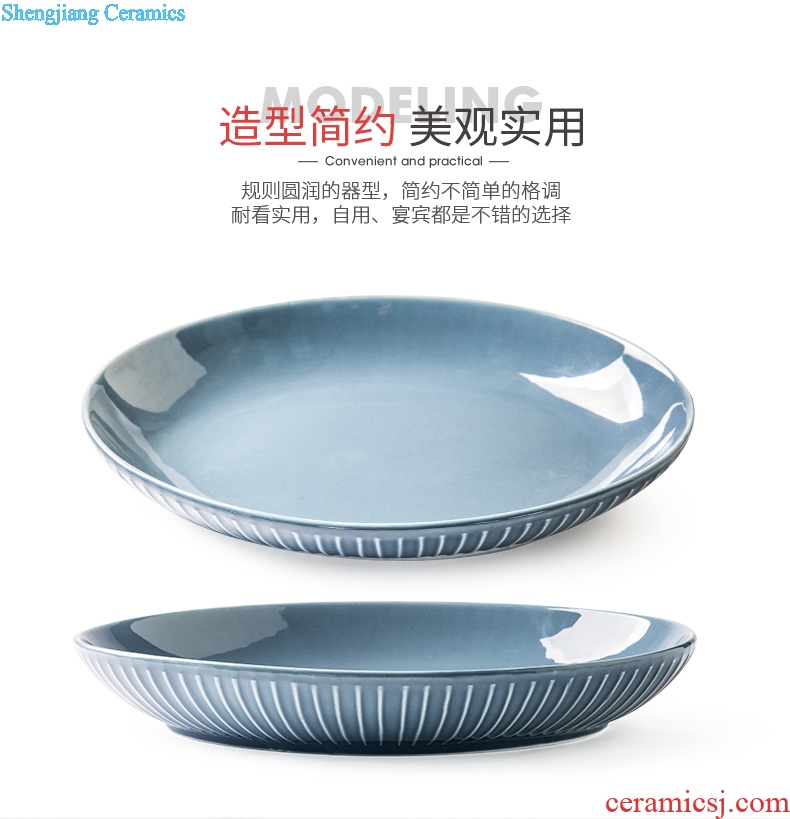 Million jia creative ceramic fish dish home large long oval plate special dish dish dish household fish dishes