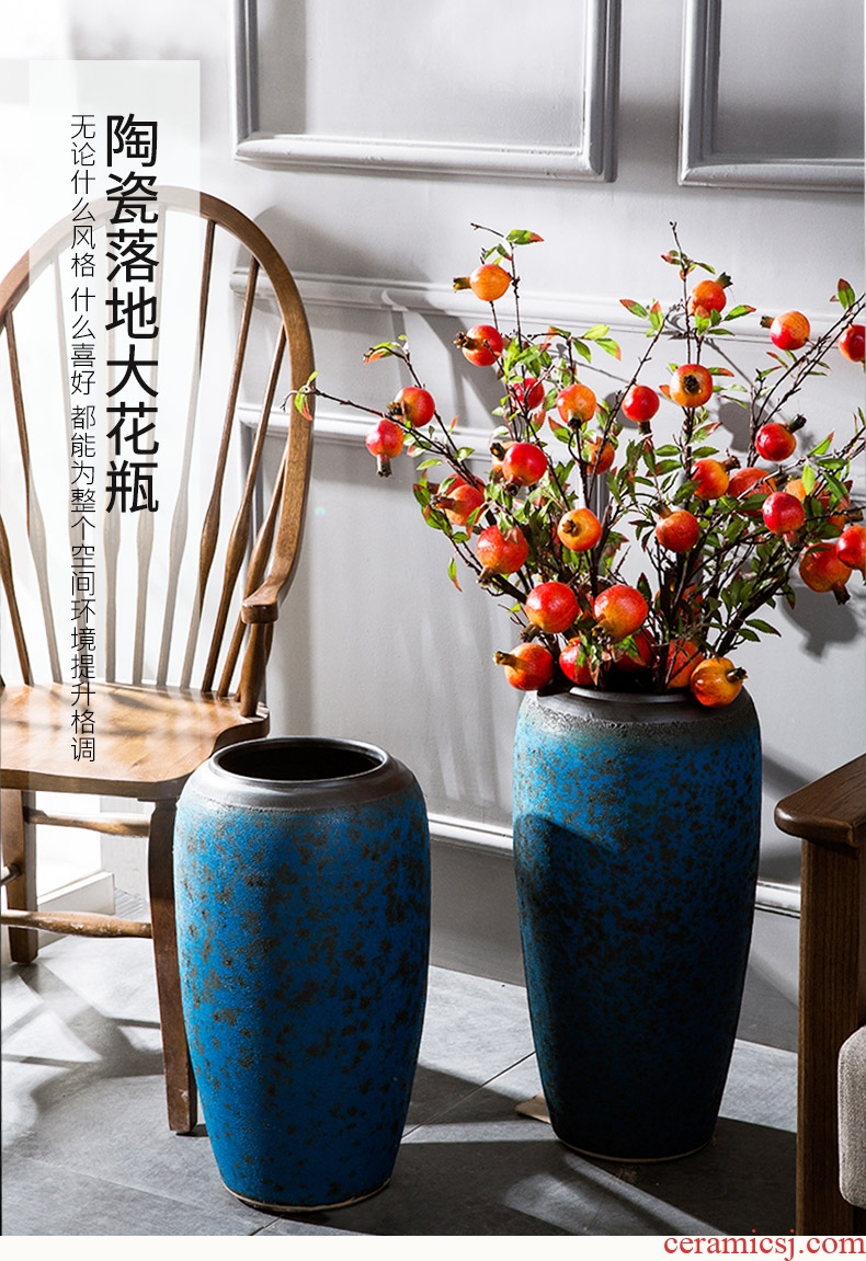 Jingdezhen ceramic floor big vase household villa hotel, the sitting room porch decoration flower flower European furnishing articles