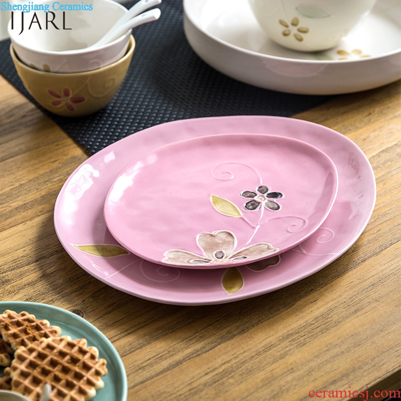 Ijarl million jia ice crack glaze Japanese Korean 0 dinner plates the flat ceramic tableware single Vatican xin