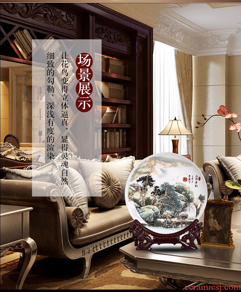 Hang dish of jingdezhen ceramics decoration plate modern hotel Chinese sitting room adornment is placed gifts