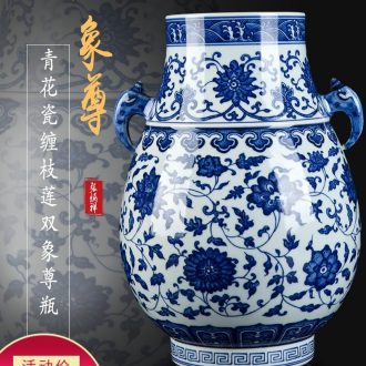 New Chinese style hand-painted blue and white porcelain of jingdezhen ceramics zen decorations furnishing articles sitting room porch porcelain vase