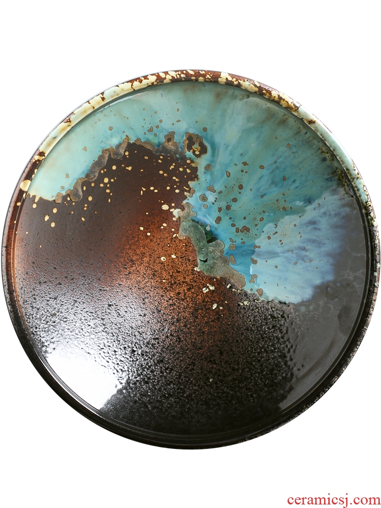 East glory 0 plate the handmade ceramic flat tray European contracted circular artists in the steak restaurant dish