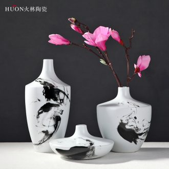 The modern new Chinese style Chinese wind hand-painted ink painting ceramic vase household act the role ofing is tasted furnishing articles of jingdezhen ceramic vase