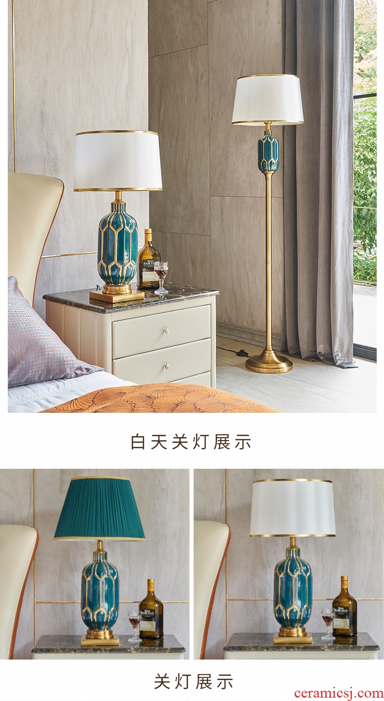 American marriage room bedroom lamp contracted creative Nordic home bedside lamp ceramic light luxury sitting room adornment lamps and lanterns