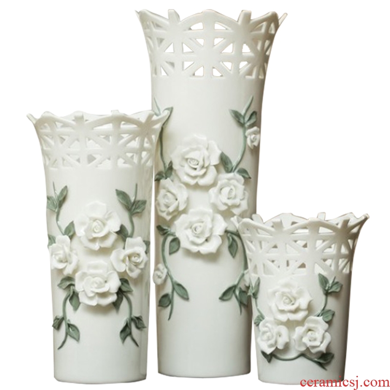 European rural white porcelain ceramic vase modern fashion table household act the role ofing is tasted the sitting room TV ark furnishing articles