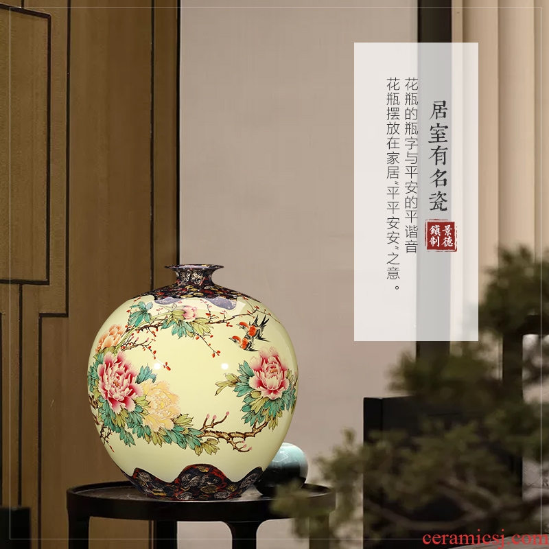 Master of jingdezhen ceramics hand-painted pastel antique vase Chinese TV ark adornment is placed large living room