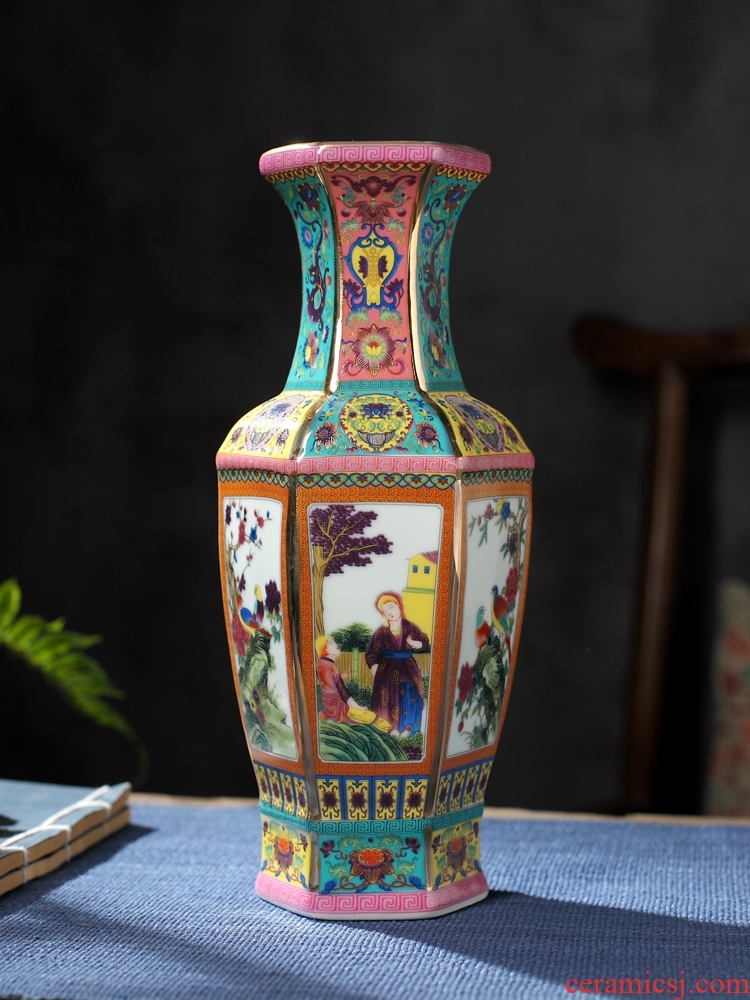 Jingdezhen ceramics vase furnishing articles of Chinese flower arranging office sitting room wine rich ancient frame TV ark adornment