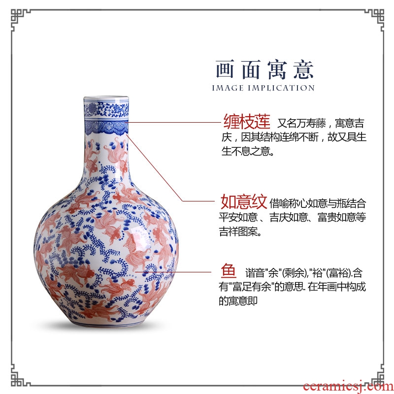 Jingdezhen ceramic vase furnishing articles new Chinese style household act the role ofing is tasted sitting room flower arrangement craft porcelain porcelain arts and crafts