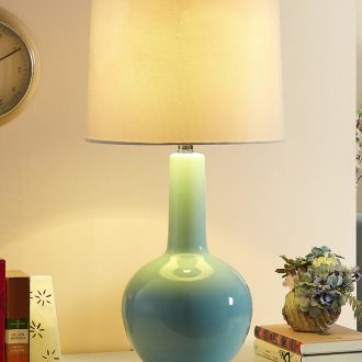 American simple atmospheric ceramic desk lamp lamp of bedroom the head of a bed new modern Chinese study suet jade large living room