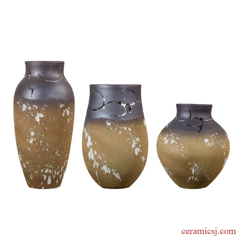 Jingdezhen ceramic vase furnishing articles dried flower flower implement contemporary and contracted household sitting room adornment table dry flower arrangement to restore ancient ways