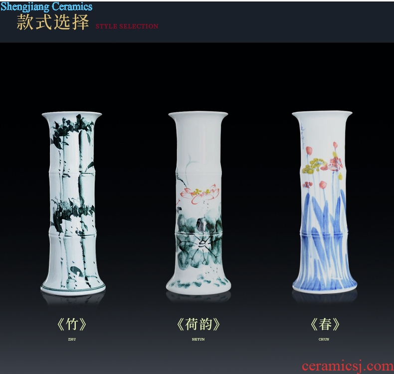 Jingdezhen ceramic lucky bamboo vase furnishing articles home sitting room tall, landing a hydroponic flowers flower arrangement ornaments