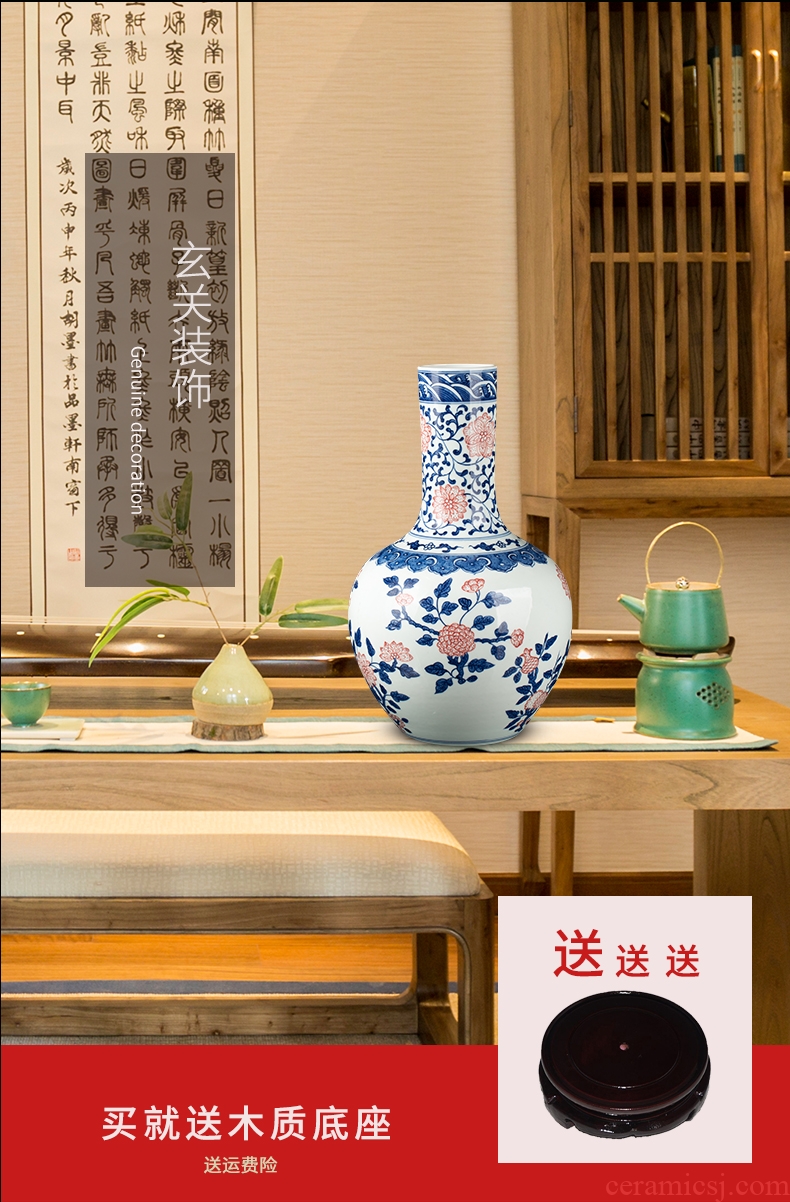 Jingdezhen blue and white ceramics celestial antique porcelain vase sitting room place household decoration modern TV ark