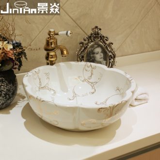 JingYan European art stage basin of jingdezhen ceramic lavatory on the sink American hand washing dish basin