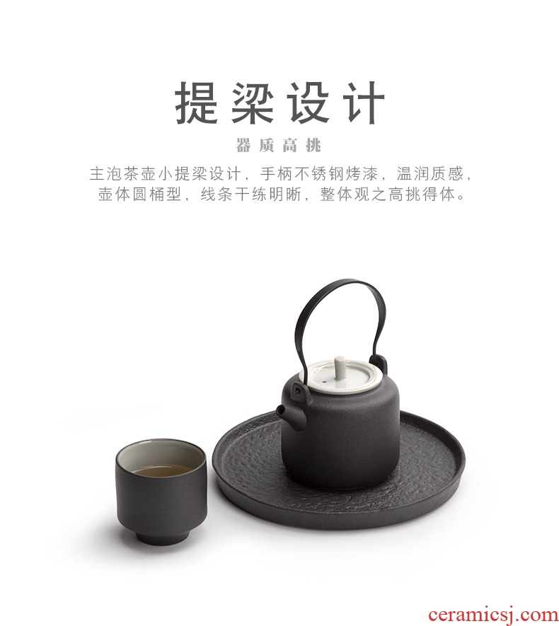 Mr Nan shan lingbi girder pot of kung fu tea set contracted Japanese dry tea tray ceramic teapot household