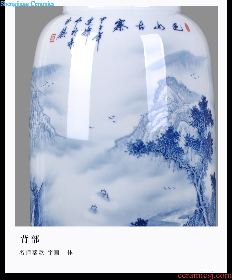 Jingdezhen blue and white landscape Chinese hand-painted ceramics handicraft furnishing articles home sitting room porch ark vase