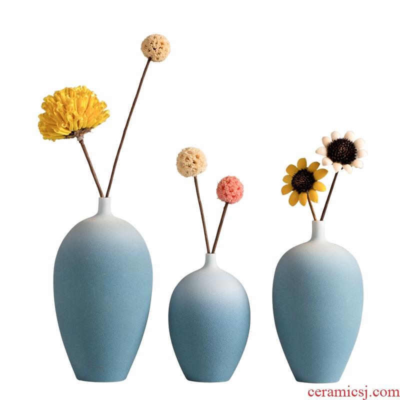 Dried flower adornment furnishing articles Nordic contracted small and pure and fresh flower arranging ceramic vases, home decoration decoration of TV bar face